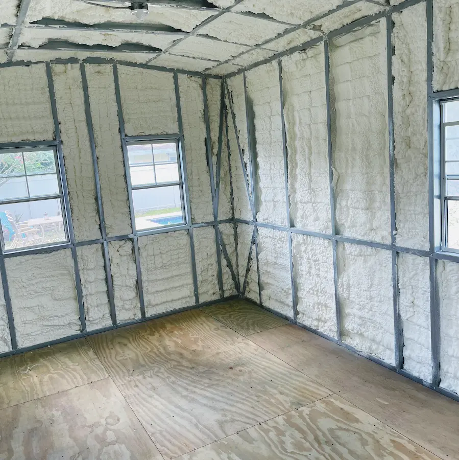 Closed-cell spray foam insulation applied to wall cavities in a residential project in Sleepy Hollow